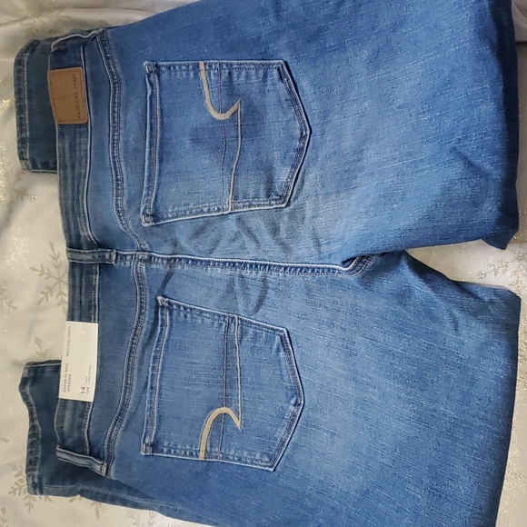 American Eagle Super Hi-Rise Jeggings Button Fly 14 Short - Picture 4 of 6